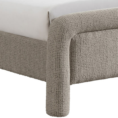 Baylor Taupe Fabric With Interwoven Chenille Upholstered Full Bed