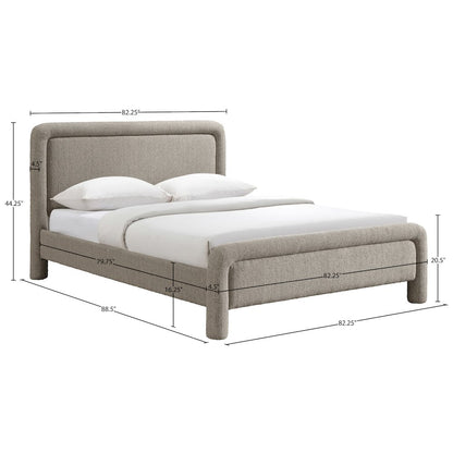 Baylor Taupe Fabric With Interwoven Chenille Upholstered King Bed