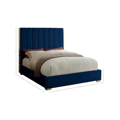 Becca Navy Velvet Full Bed