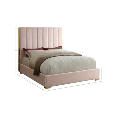 Becca Pink Velvet Full Bed