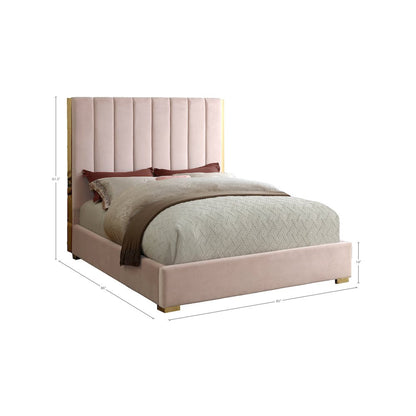 Becca Pink Velvet King Bed