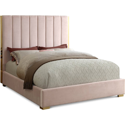 Becca Pink Velvet King Bed