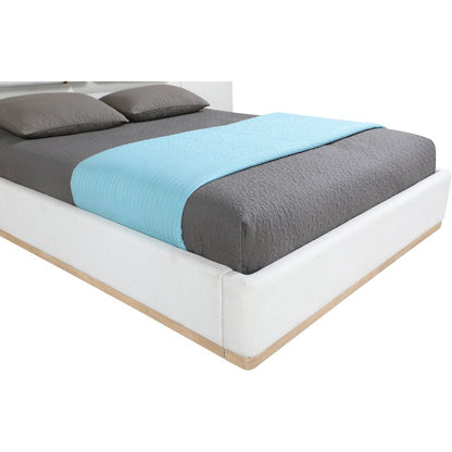 Bennet Cream Linen Textured Fabric Upholstered Full Bed