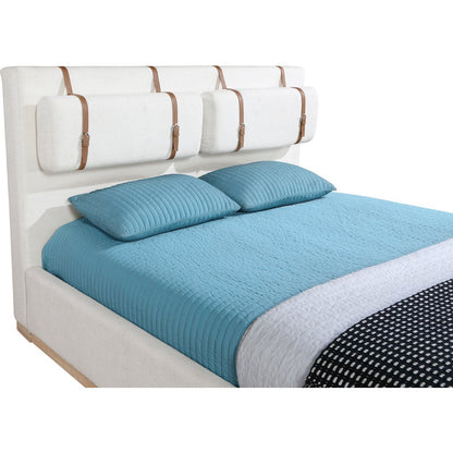 Bennet Cream Linen Textured Fabric Upholstered Full Bed