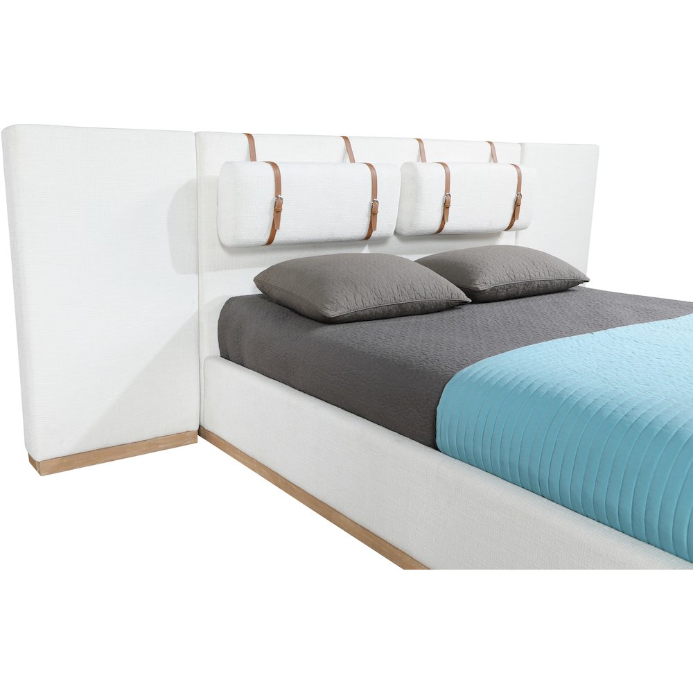 Bennet Cream Linen Textured Fabric Upholstered Queen Bed