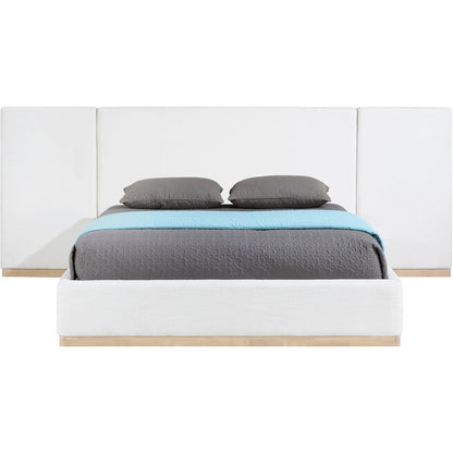 Bennet Cream Linen Textured Fabric Upholstered Queen Bed