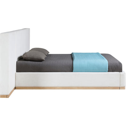 Bennet Cream Linen Textured Fabric Upholstered Queen Bed
