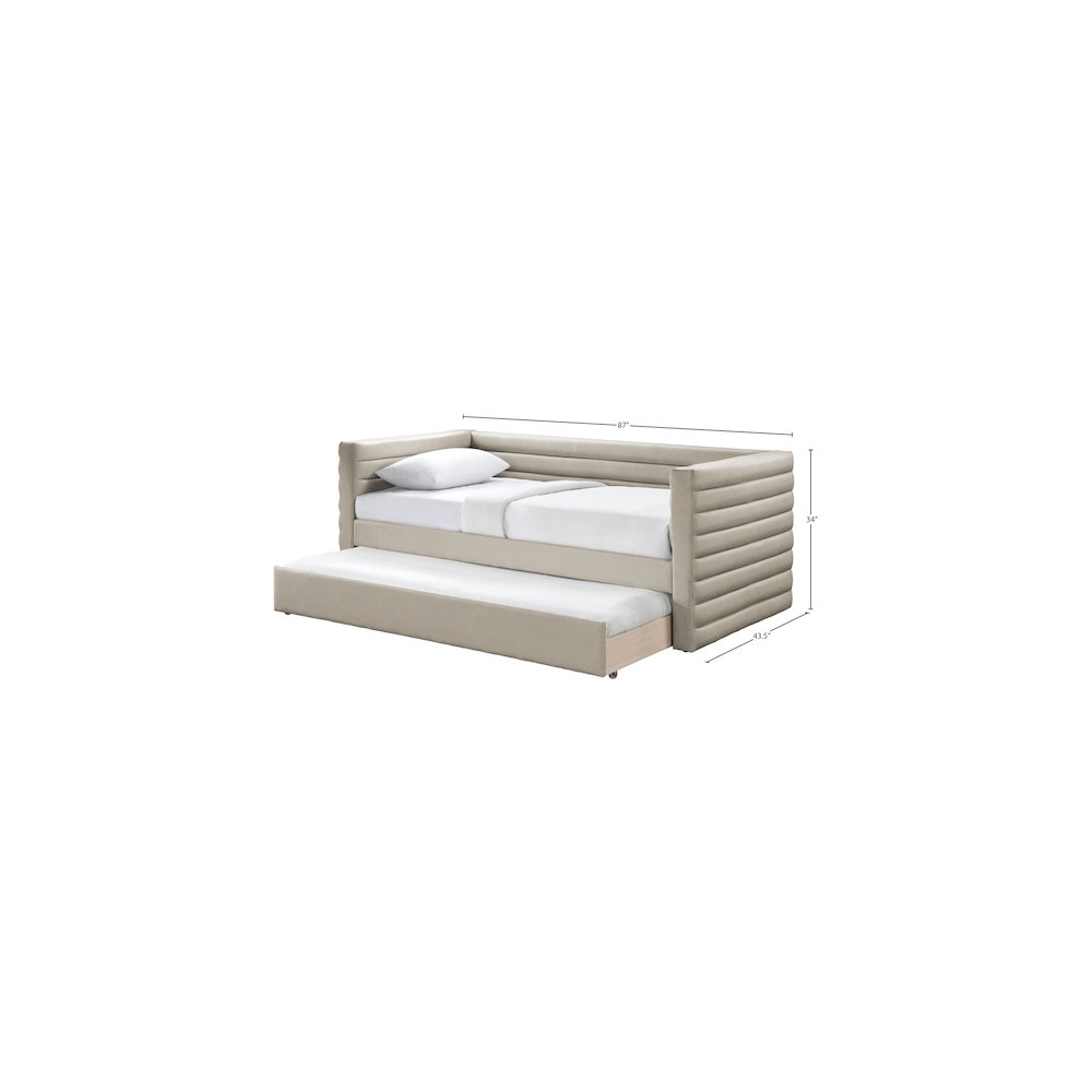 Beverly Beige Vegan Leather Twin Daybed