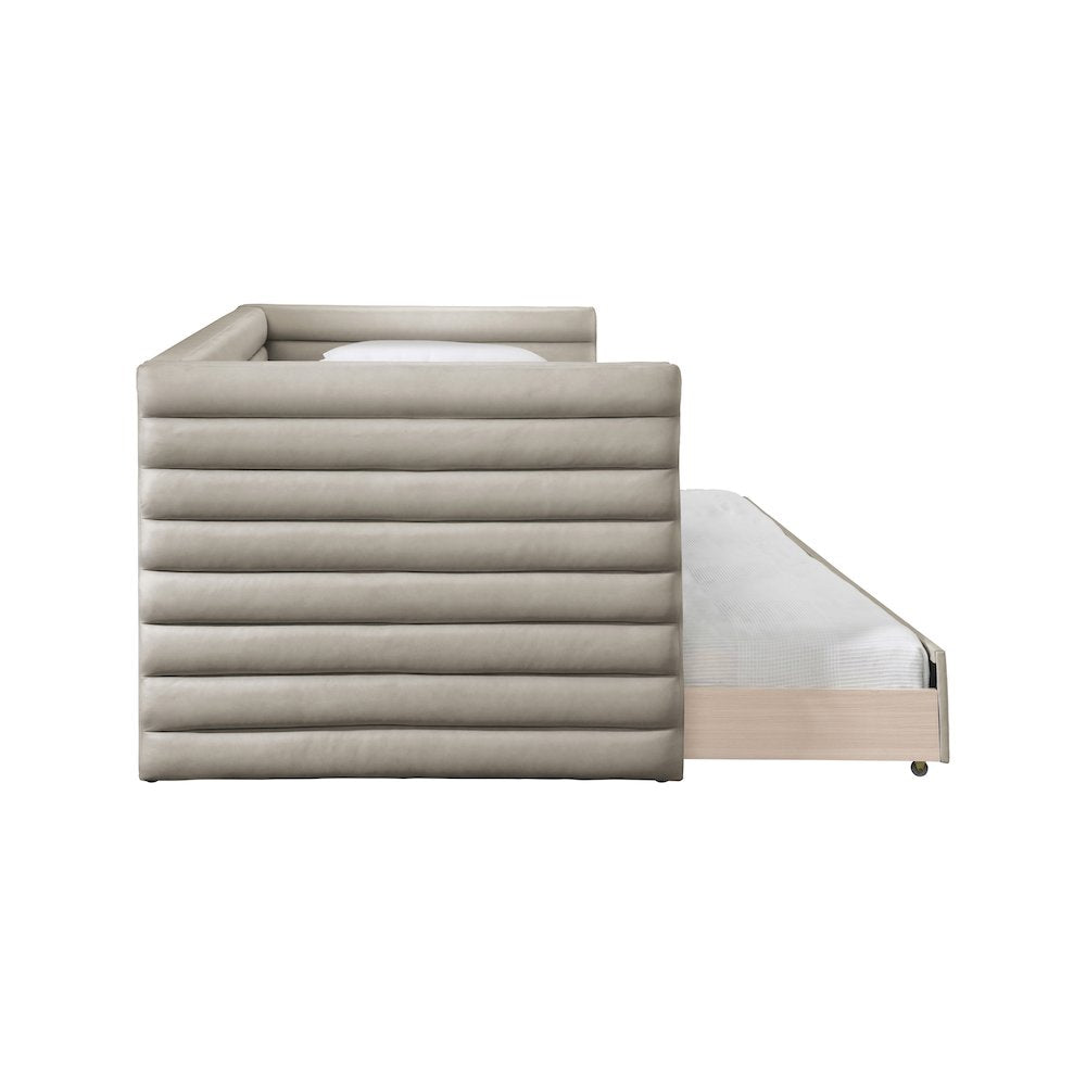 Beverly Beige Vegan Leather Twin Daybed