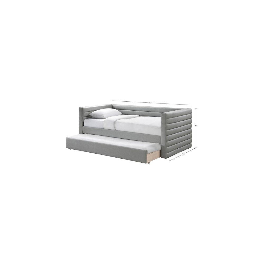 Beverly Grey Vegan Leather Twin Daybed