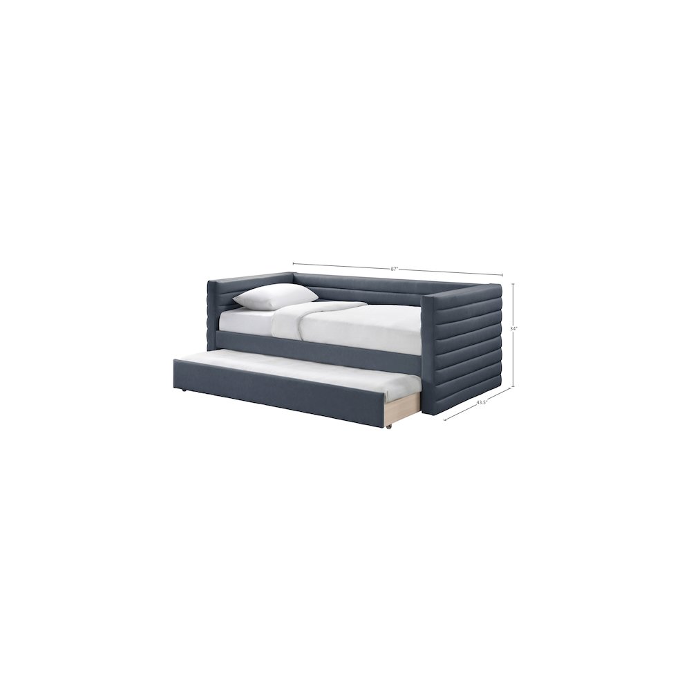 Beverly Navy Vegan Leather Twin Daybed
