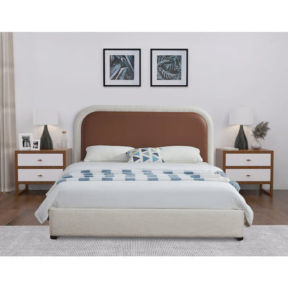 Blake Brown Vegan Leather Queen Bed