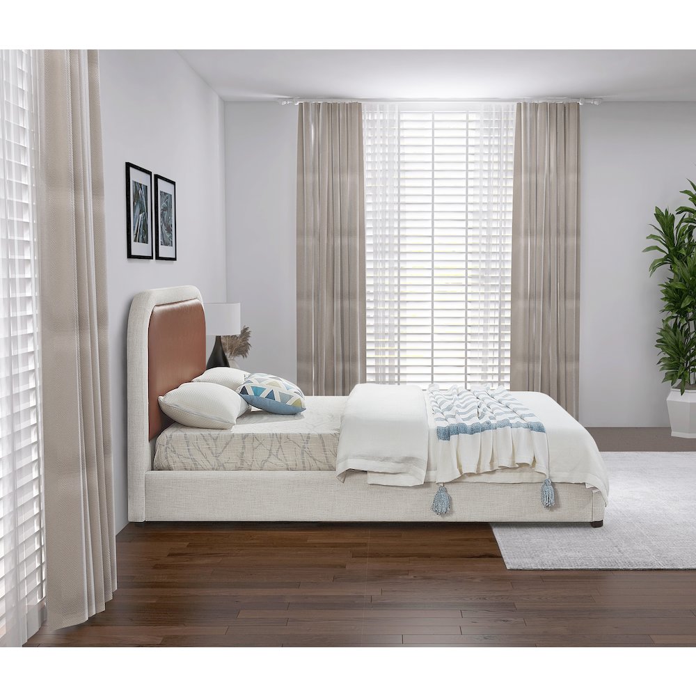 Blake Brown Vegan Leather Queen Bed