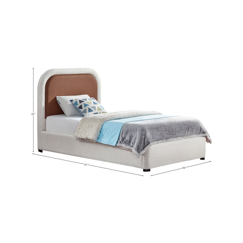 Blake Brown Vegan Leather Twin Bed