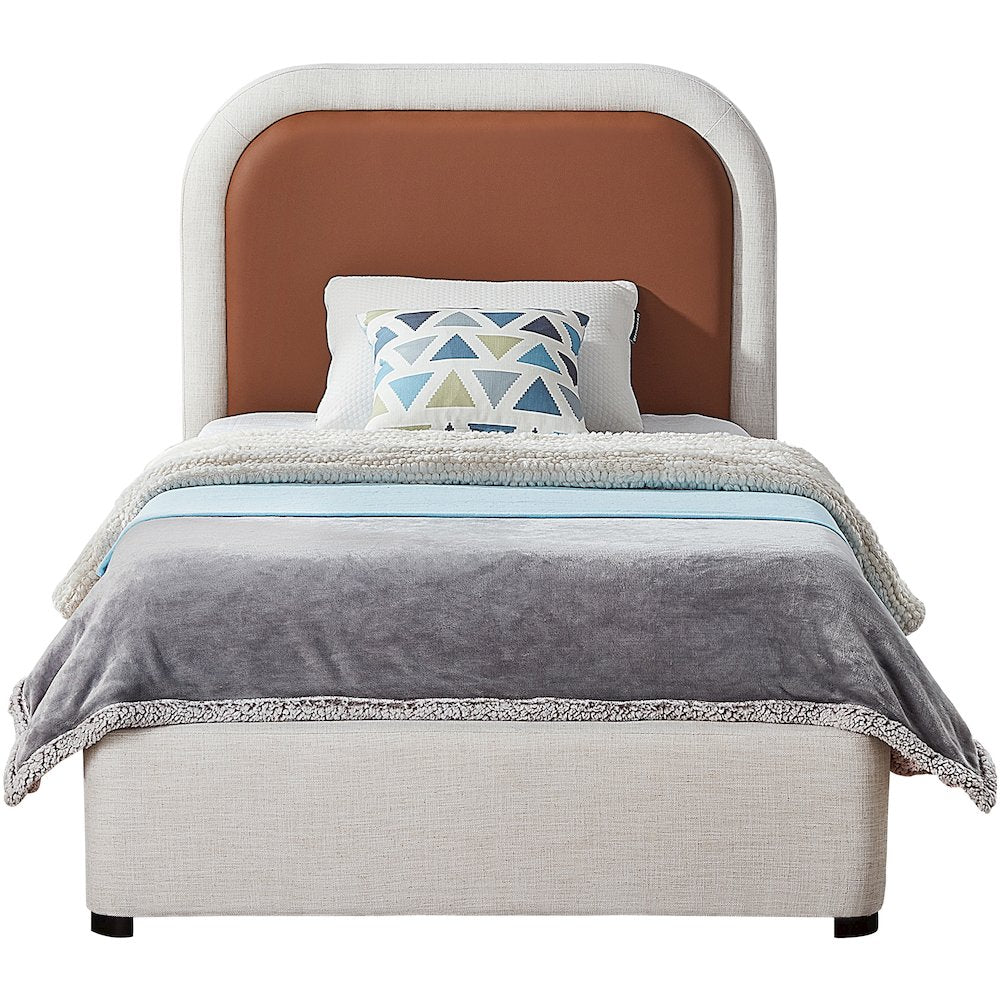 Blake Brown Vegan Leather Twin Bed