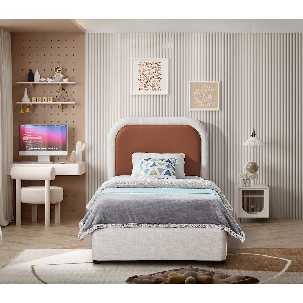 Blake Brown Vegan Leather Twin Bed