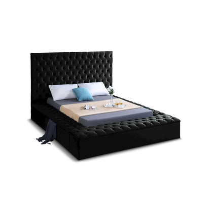 Bliss Black Velvet Full Bed