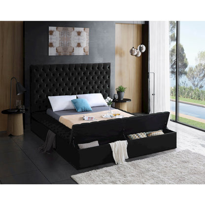 Bliss Black Velvet Full Bed