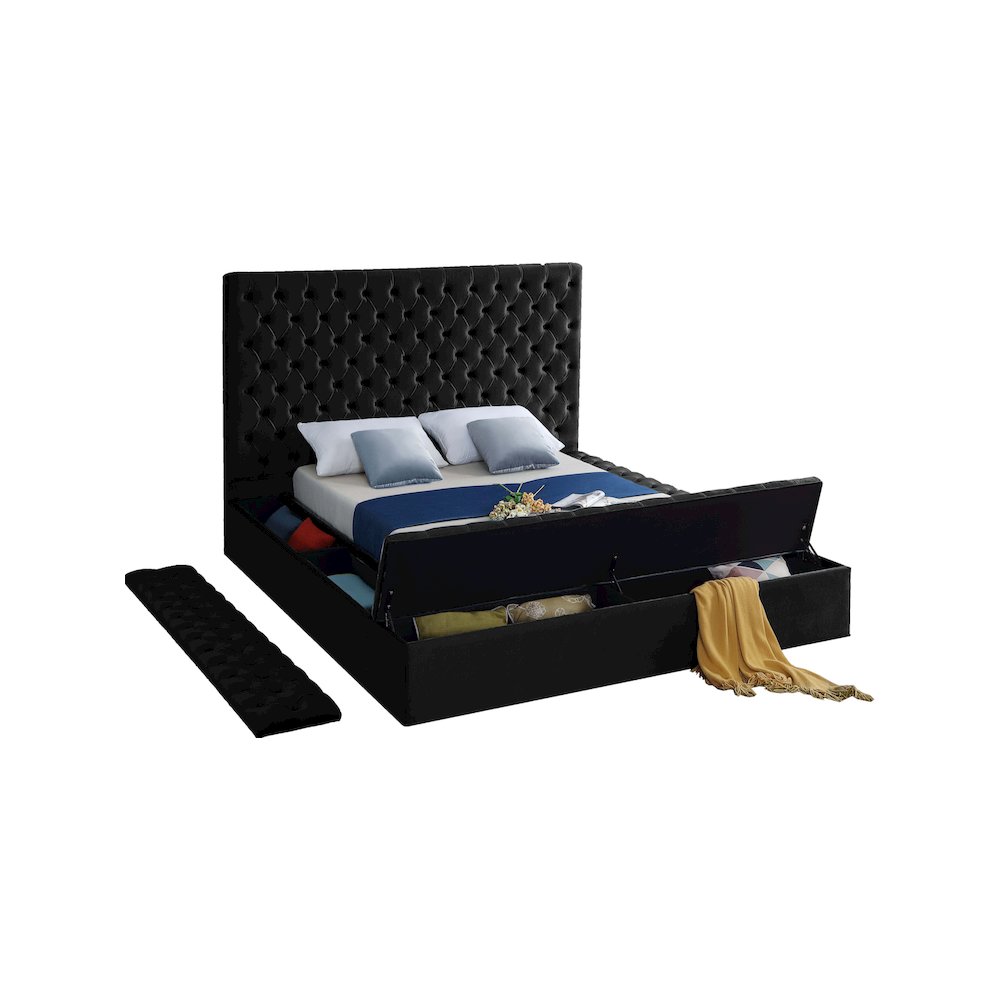 Bliss Black Velvet Full Bed