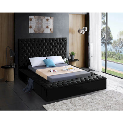 Bliss Black Velvet King Bed