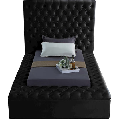Bliss Black Velvet Twin Bed