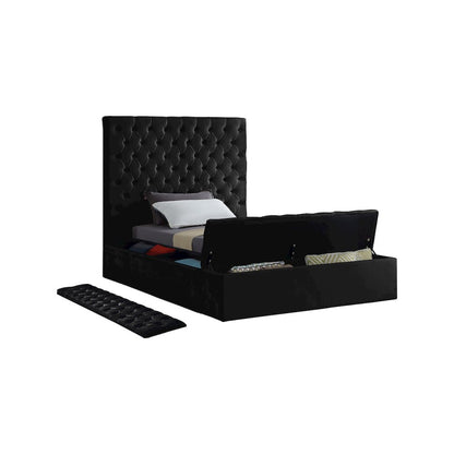Bliss Black Velvet Twin Bed