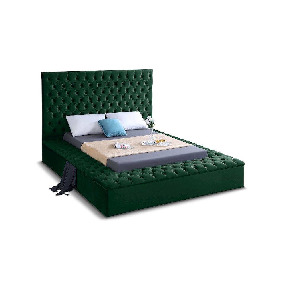 Bliss Green Velvet Full Bed