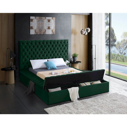 Bliss Green Velvet King Bed