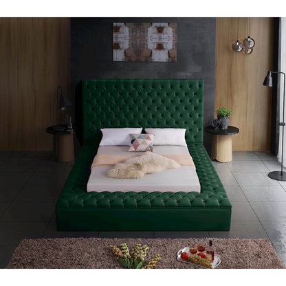 Bliss Green Velvet Queen Bed