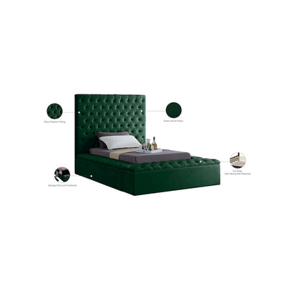 Bliss Green Velvet Twin Bed