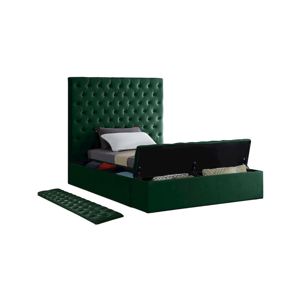 Bliss Green Velvet Twin Bed