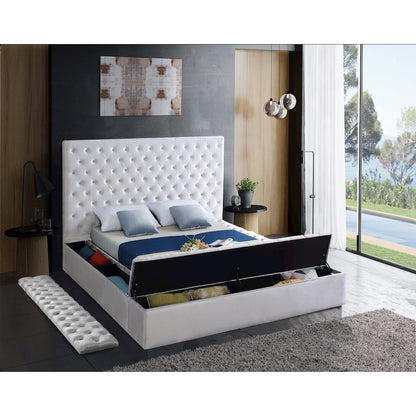 Bliss White Velvet Full Bed