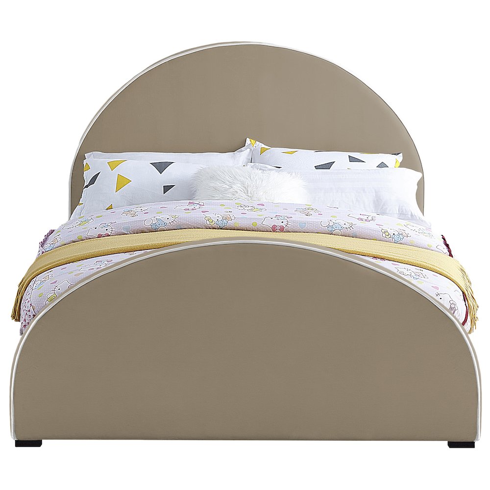 Brody Beige Velvet Queen Bed
