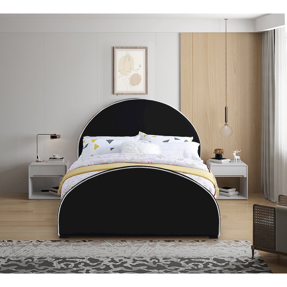 Brody Black Velvet Full Bed