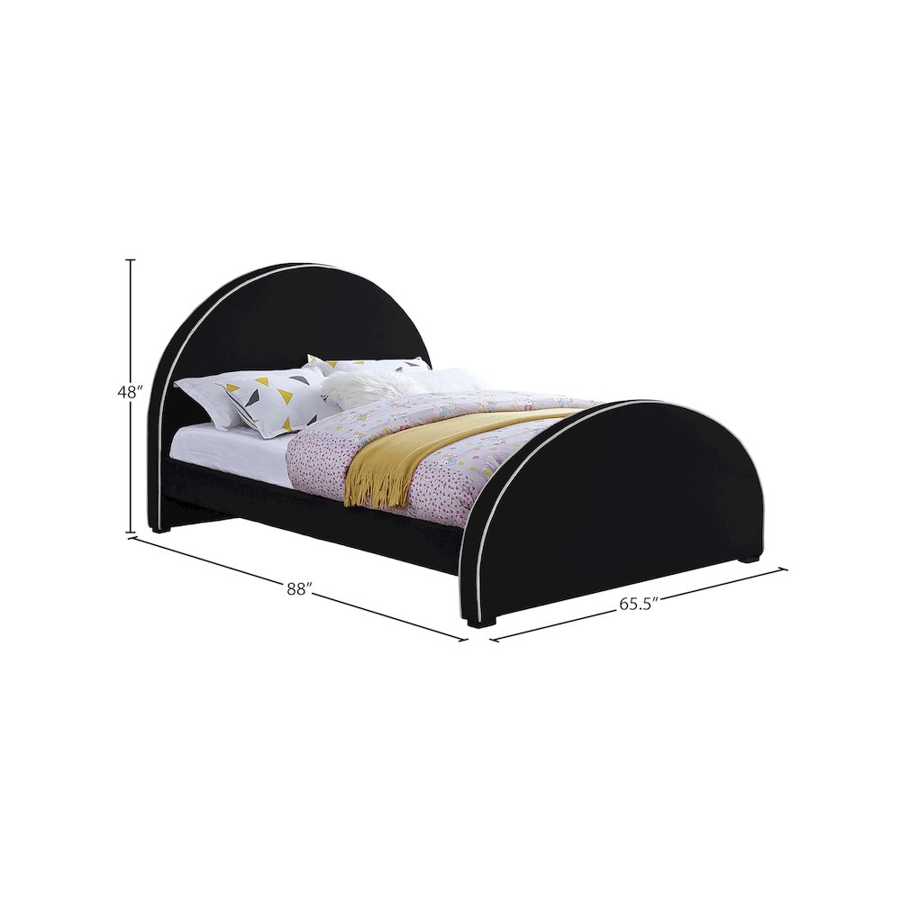 Brody Black Velvet Queen Bed