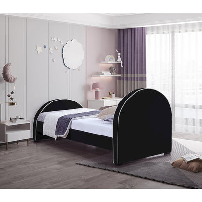 Brody Black Velvet Twin Bed