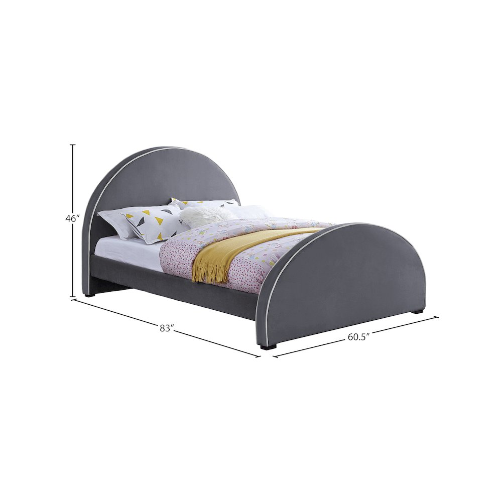 Brody Grey Velvet Full Bed