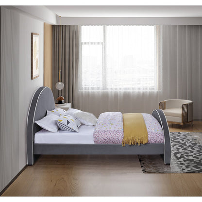 Brody Grey Velvet Full Bed