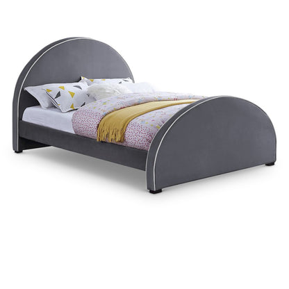 Brody Grey Velvet Queen Bed