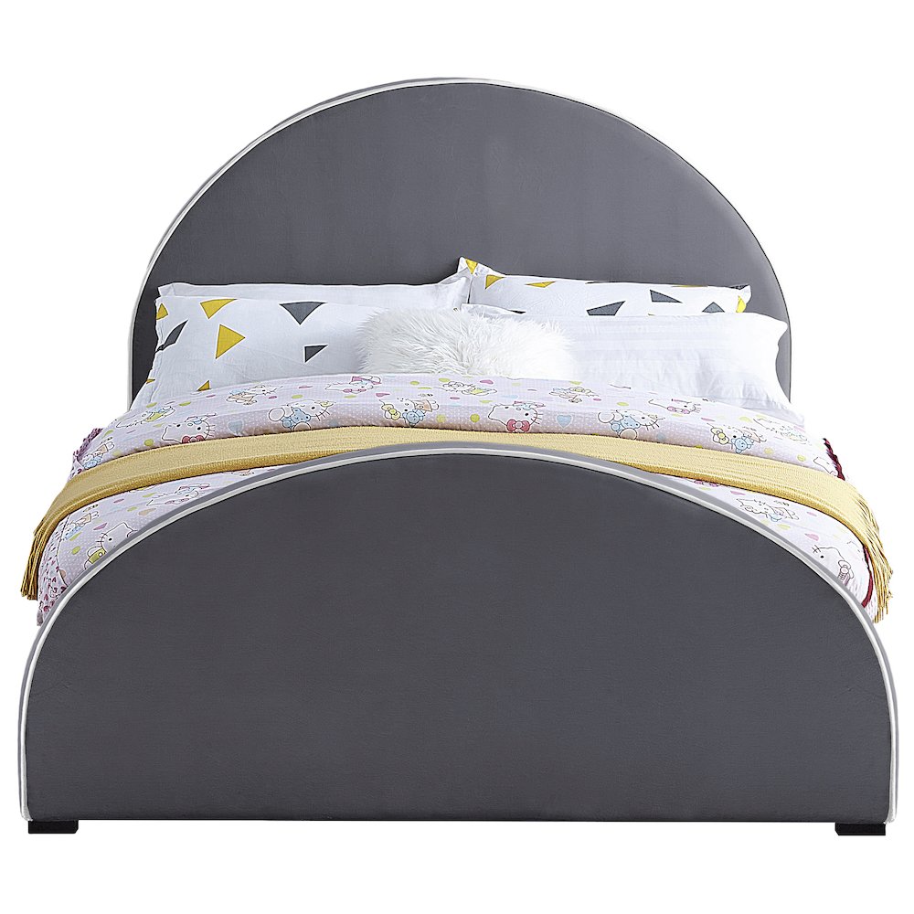Brody Grey Velvet Queen Bed