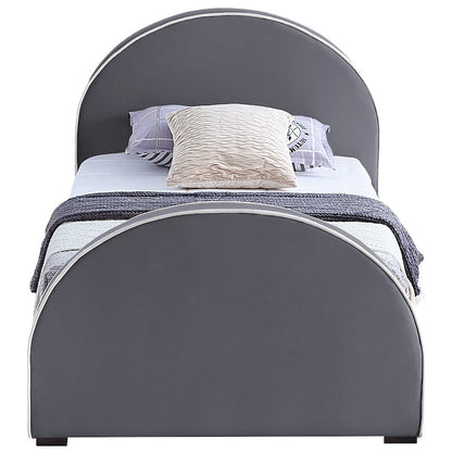 Brody Grey Velvet Twin Bed