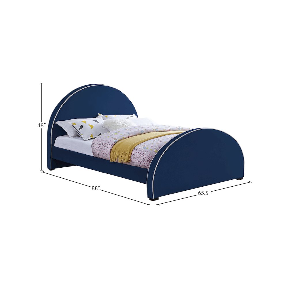 Brody Navy Velvet Queen Bed