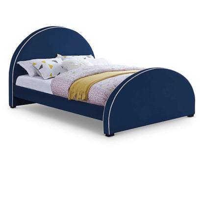 Brody Navy Velvet Queen Bed
