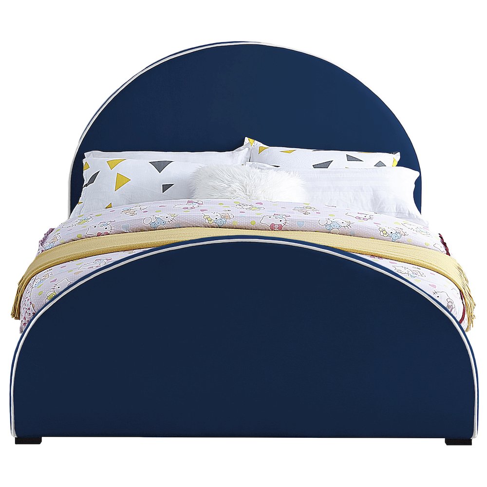 Brody Navy Velvet Queen Bed