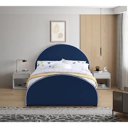 Brody Navy Velvet Queen Bed