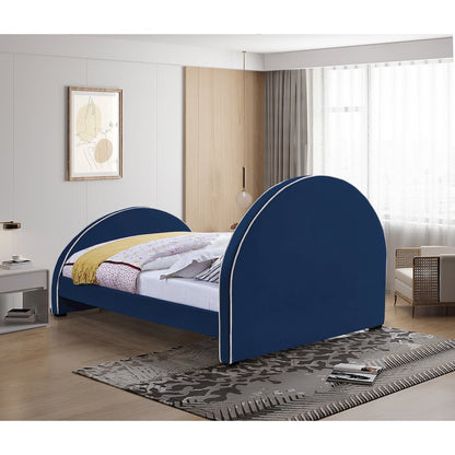 Brody Navy Velvet Queen Bed