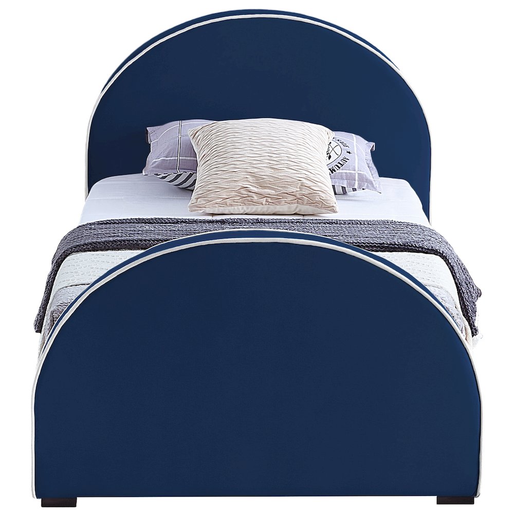 Brody Navy Velvet Twin Bed
