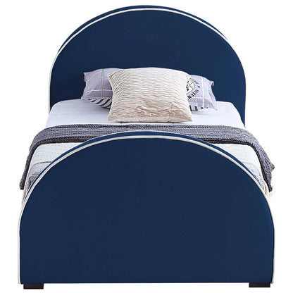 Brody Navy Velvet Twin Bed