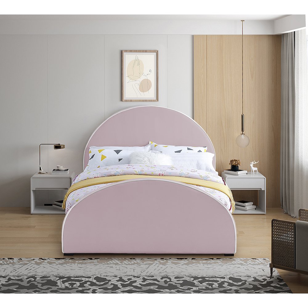 Brody Pink Velvet Full Bed