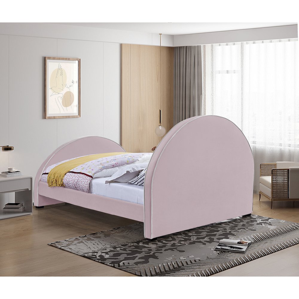 Brody Pink Velvet Full Bed